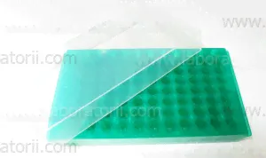 Штатив 2-сторонний с крышкой для микропробирок, 96 мест, ПП, зеленый
