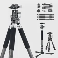 Тяжелый штатив K & F Concept Легкий штатив из углеродного волокна с шаровой головкой 360 °, нагрузка 13 кг, максимальная высота 124 см S254C2 для перемещения камеры