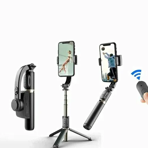 Стабилизатор, монопод, селфи палка, штатив для телефона Q08 с пультом Bluetooth, карданный стабилизатор, черный